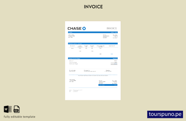 lista para imprimir plantilla de factura de Chase de EE. UU.