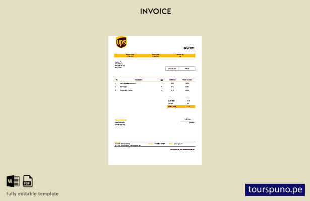 lista para imprimir plantilla de factura de UPS de EE. UU.