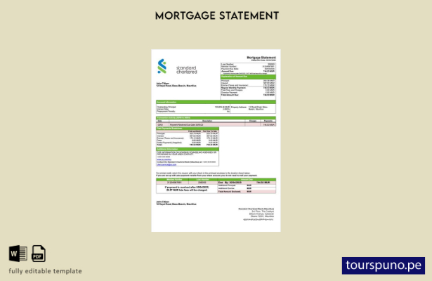 listo para imprimir Declaración de hipoteca de Mauritius Standard Chartered Bank