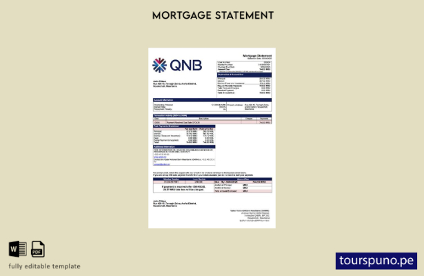 listo para imprimir Declaración de hipoteca del Banco Nacional de Qatar de Mauri