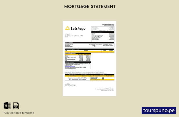 listo para imprimir Namibia Letshego Bank Namibia declaración de hipoteca Planti
