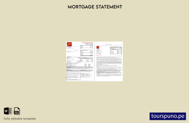 listo para imprimir el extracto de hipoteca del banco CIBC de EE. UU. en formato