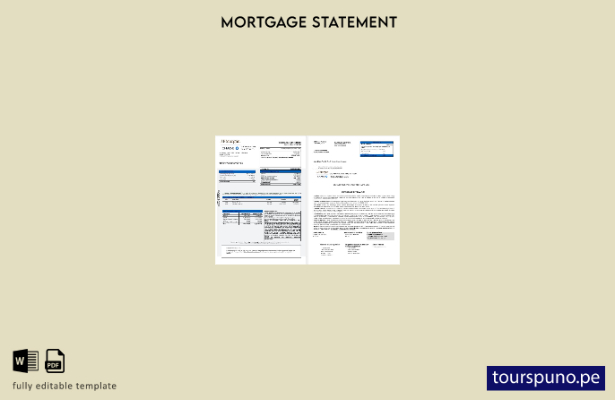 listo para imprimir el extracto de hipoteca del banco JP Morgan Chase de EE. UU.