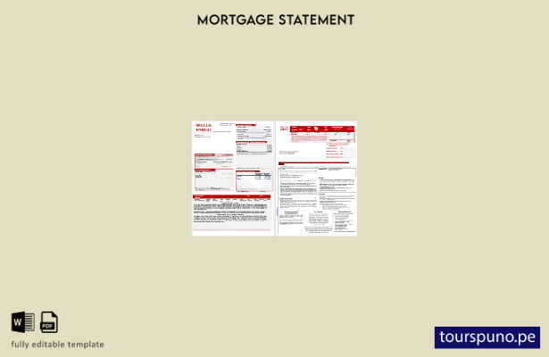 listo para imprimir el extracto de hipoteca del banco Wells Fargo de EE. UU. en