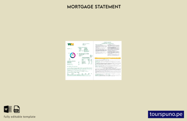 listo para imprimir extracto de préstamo hipotecario del banco USA Waste Managem