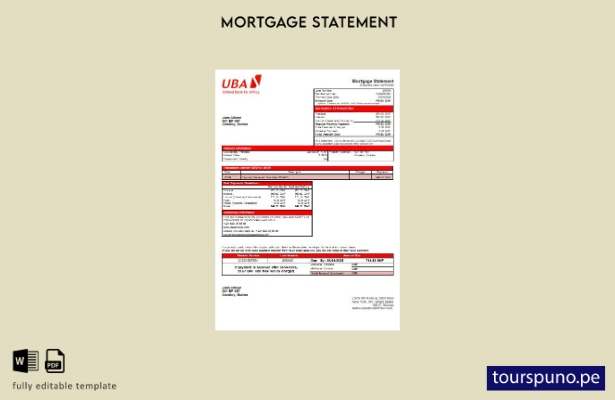 listo para imprimir plantilla de extracto de hipoteca del Banco UBA de Guinea