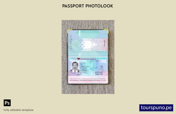 Plantilla de apariencia de foto de pasaporte de Albania lista para imprimir