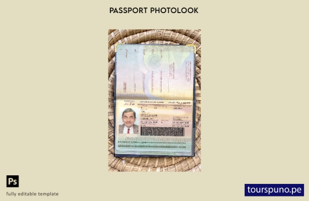 Plantilla de apariencia de foto de pasaporte de Chad lista para imprimir