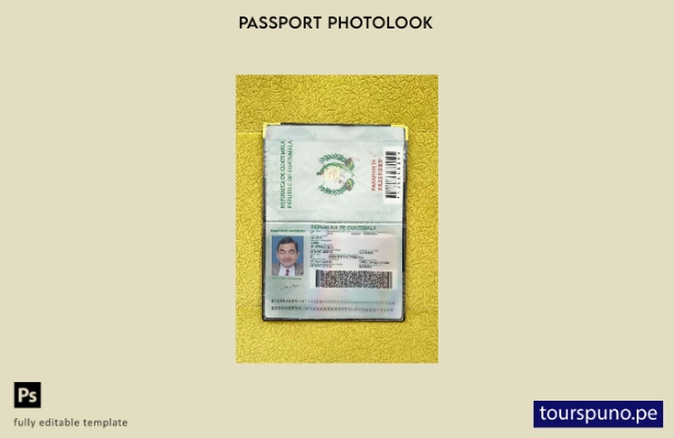 Plantilla de apariencia de foto de pasaporte de Guatemala lista para imprimir