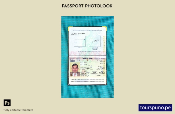 Plantilla de apariencia de foto de pasaporte de Líbano lista para imprimir