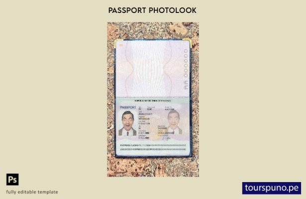 Plantilla de apariencia de foto de pasaporte de Myanmar lista para imprimir