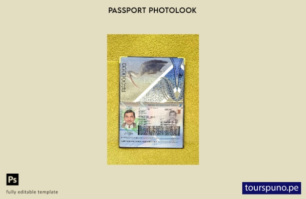Plantilla de apariencia de foto de pasaporte de Trinidad y Tobago lista para imp