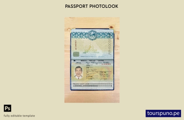 Plantilla de apariencia de fotografía de pasaporte de Laos lista para imprimir
