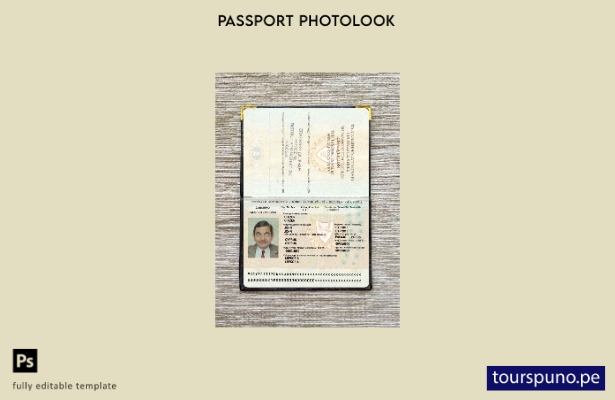 Plantilla de apariencia fotográfica de versión de pasaporte de Chipre lista para