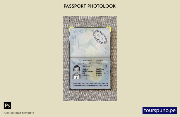 Plantilla de aspecto fotográfico del pase de Sudán lista para imprimir