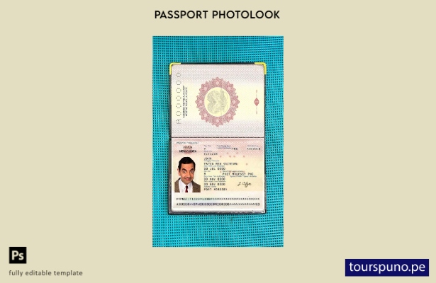 Plantilla de aspecto fotográfico para pasaporte de Papúa Nueva Guinea lista para
