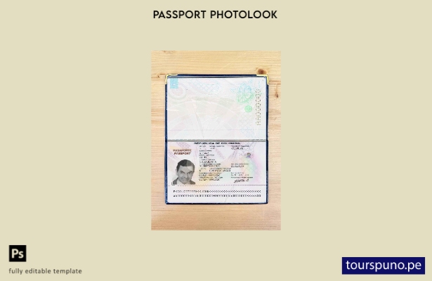 Plantilla de pasaporte colombiano lista para imprimir