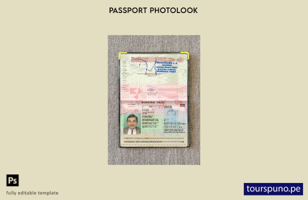 lista para imprimir plantilla de aspecto fotográfico del pase de Burkina Faso (p