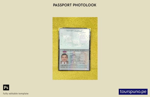 listo para imprimir la plantilla de presentación fotográfica del pasaporte belga