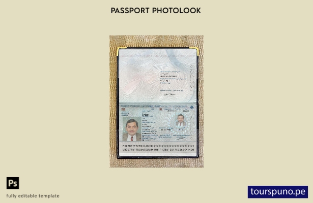 listo para imprimir la plantilla de presentación fotográfica del pasaporte del 2