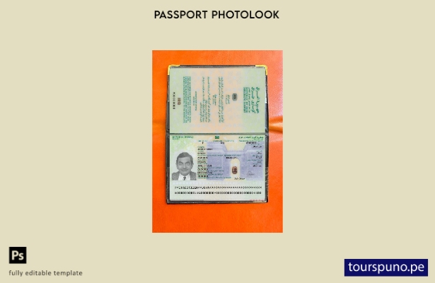 listo para imprimir la plantilla de presentación fotográfica del pasaporte ira 1