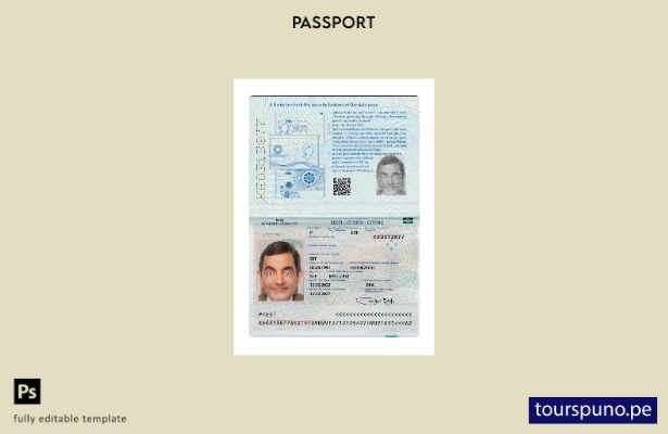 Listo para imprimir la plantilla actual del pasaporte de Estonia