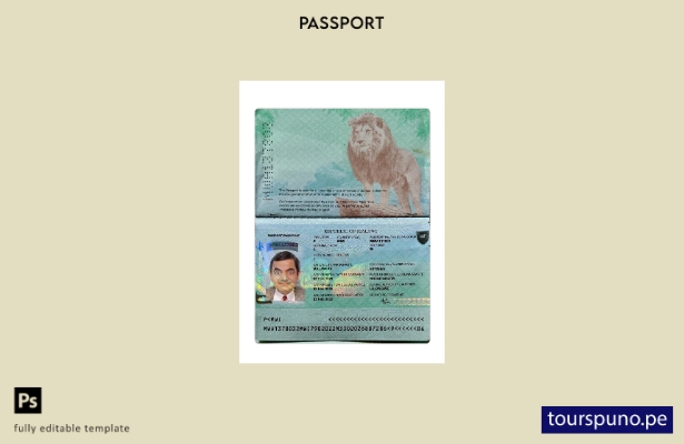 Listo para imprimir la plantilla actual del pasaporte de Malawi