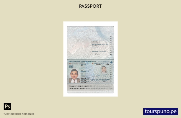 Listo para imprimir la plantilla actual del pasaporte del Líbano 2