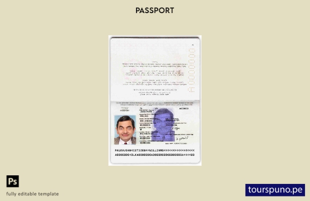 Plantilla de pasaporte de Sri Lanka lista para imprimir