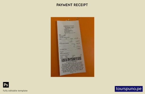 Plantilla de recibo de pago de Louis Vuitton lista para imprimir
