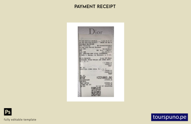 lista para imprimir plantilla de recibo de pago de Dior