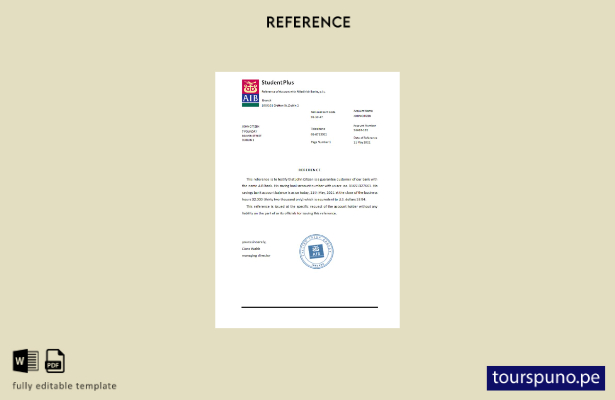 Plantilla de referencia AIB de Irlanda lista para imprimir