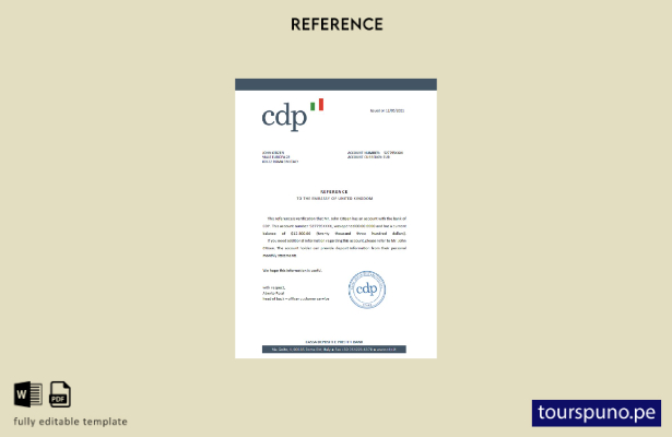 Plantilla de referencia CDP de Italia lista para imprimir