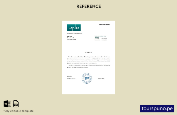 Plantilla de referencia DNB de Noruega lista para imprimir