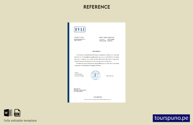 Plantilla de referencia Evli de Finlandia lista para imprimir