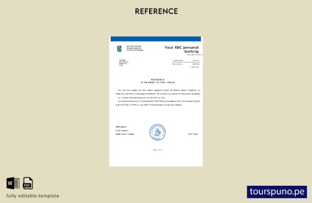 Plantilla de referencia RBC de Canadá lista para imprimir