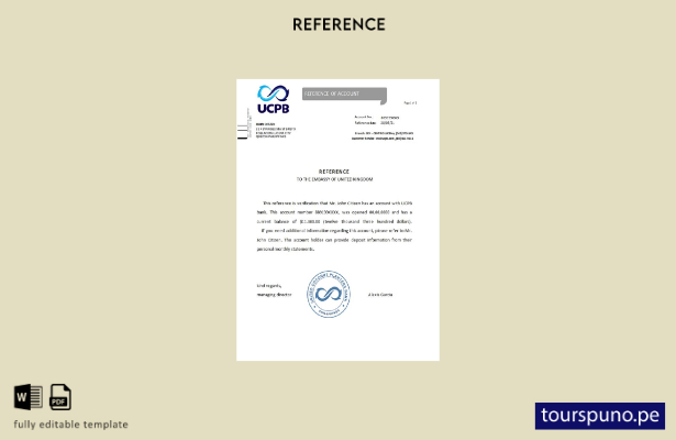 Plantilla de referencia UCPB de Filipinas lista para imprimir