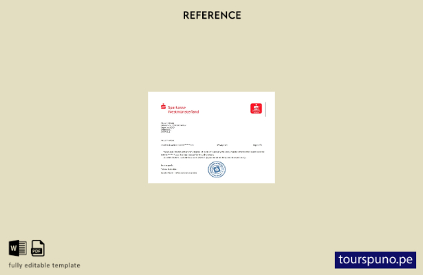 Plantilla de referencia de Sparkasse de Alemania lista para imprimir
