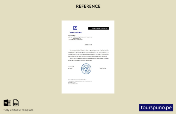Plantilla de referencia del Deutsche Bank de México lista para imprimir