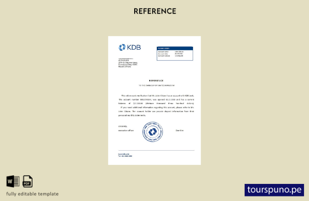 lista para imprimir plantilla de referencia bancaria del KDB de Corea