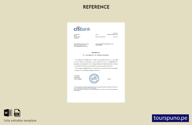 lista para imprimir plantilla de referencia de Citibank de Hong Kong