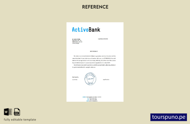 lista para imprimir plantilla de referencia de Portugal Activobank