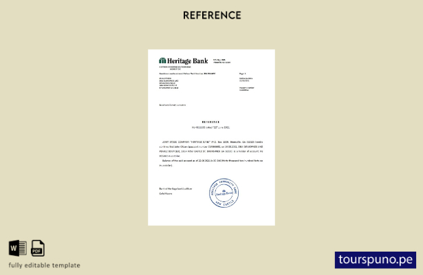 lista para imprimir plantilla de referencia de USA Heritage Bank