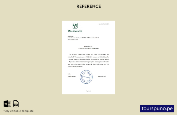 lista para imprimir plantilla de referencia de Ucrania Oschadbank