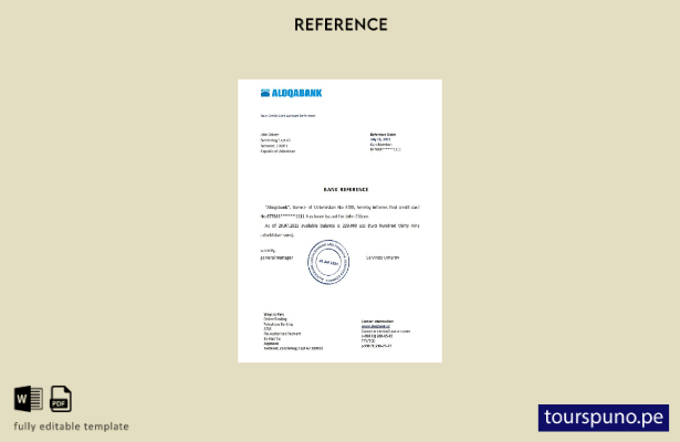 lista para imprimir plantilla de referencia de Uzbekistán Aloqabank
