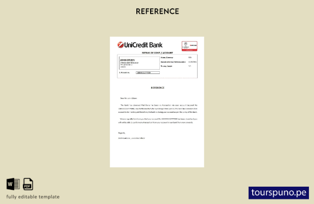 lista para imprimir plantilla de referencia de cierre bancario de UniCredit en R