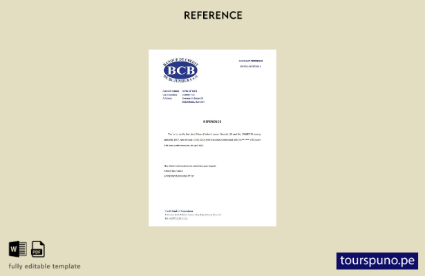 lista para imprimir plantilla de referencia de cierre de Burundi Creditbank