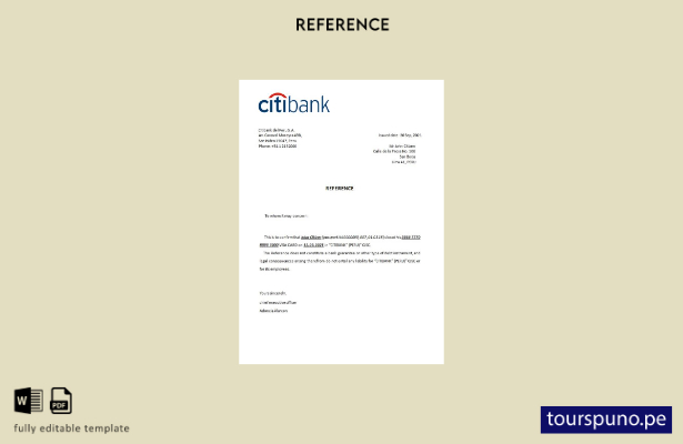 lista para imprimir plantilla de referencia de cierre de Citibank Perú