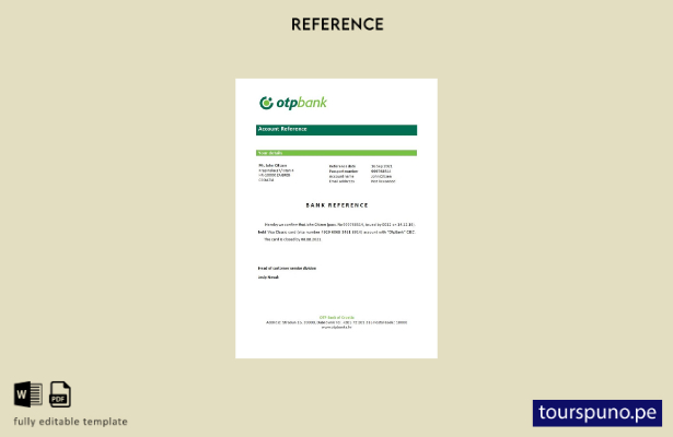 lista para imprimir plantilla de referencia de cierre de Croacia Otpbank