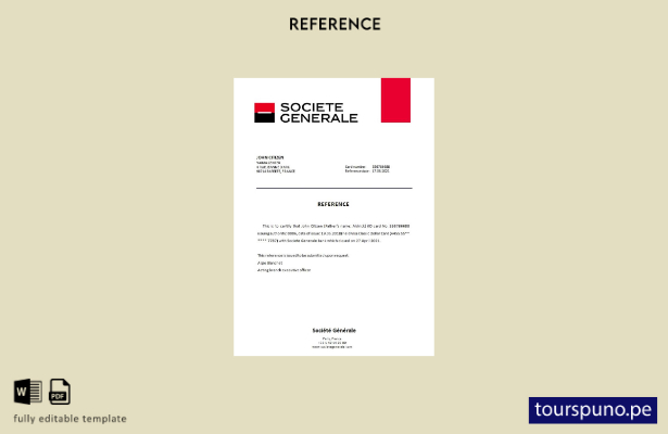 lista para imprimir plantilla de referencia de cierre de France Société Générale